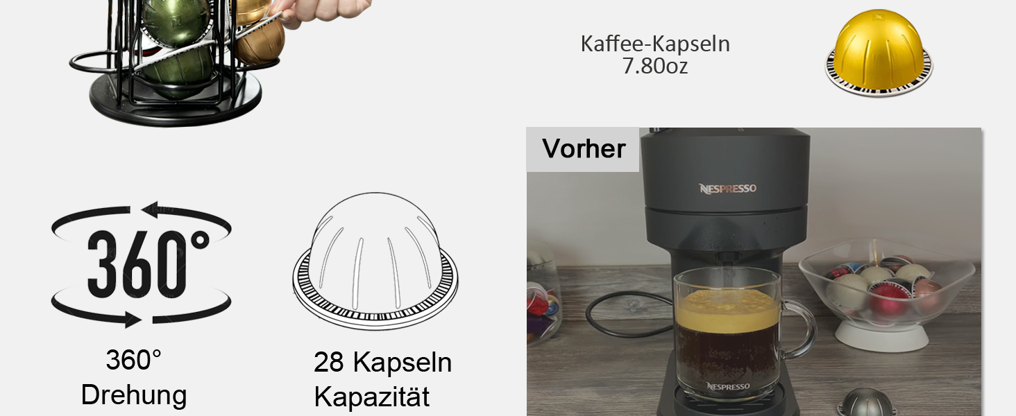 Підставка для капсул Nespresso Vertuo - чорна, 28 капсул