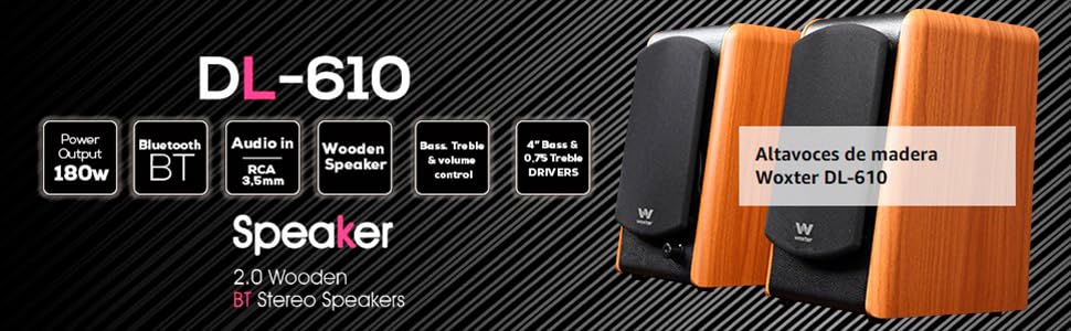 Акустична система Woxter Dynamic Line DL-610 Wood – 150W, Bluetooth, дерево, сабвуфер, 2 динаміки, RCA, 3.5mm, регулювання басів та висот