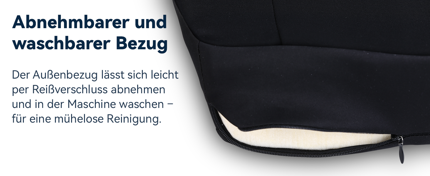 Подушка для спини Ergonomisches RückenKissen Travel Ease з гелевою піною Memory Foam, для офісного крісла, з антистатичним, приємним до шкіри чохлом, для комфортної посадки (Чорний)