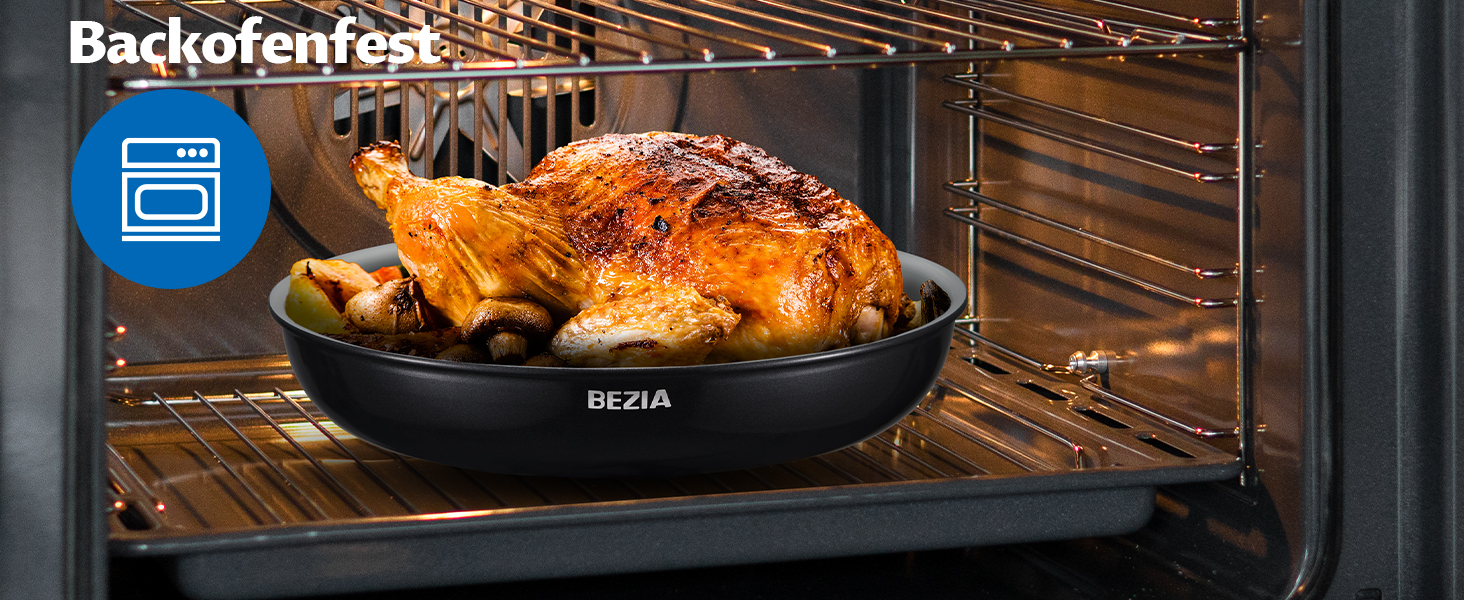 Набір сковорідок BEZIA з знімними ручками, антипригарне покриття, індукційні, 20+24+28 см, стакельне, придатні для миття в посудомийній машині та духовці