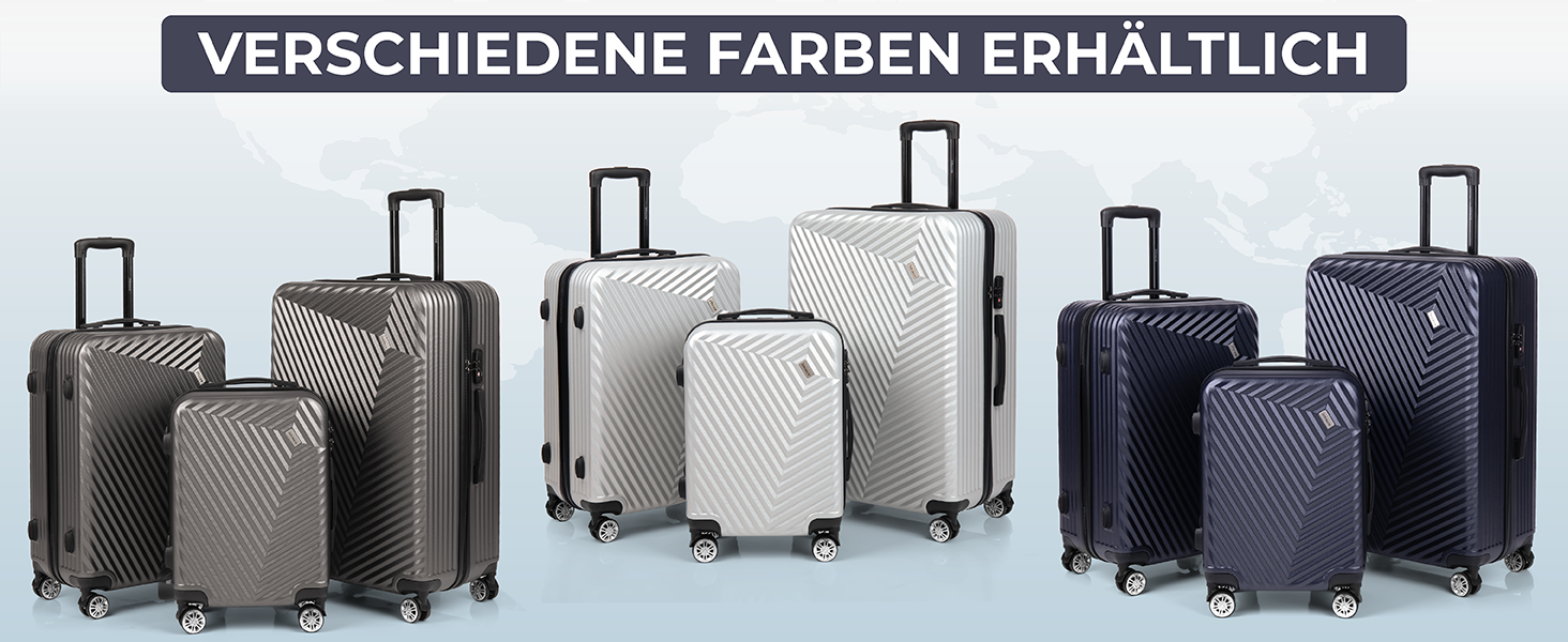 Набір валіз xRace 3-частинний ABS, 20/24/28 дюймів, ручна поклажа, TSA замок, 360° колеса, стійкий до ударів, преміум підкладка (срібний)