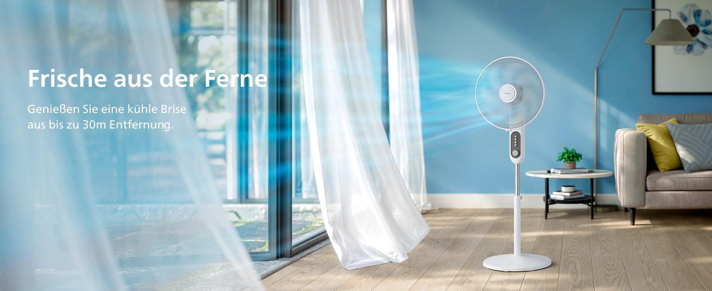 Вентилятор підлоговий Philips Serie 5000, 105 см, пульт, таймер, 3 швидкості, 40 Вт, білий