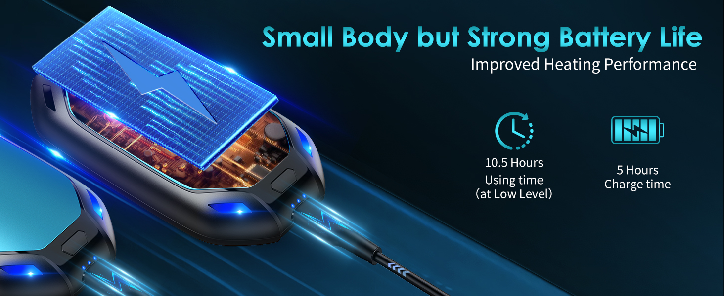 Електричний нагрівач для рук, 2 шт. Перезарядний магнітний кишеньковий нагрівач, ультралегкий та тонкий з великою ємністю 6000 mAh, 3 режими нагріву для чоловіків та жінок, для активного відпочинку, гольфу, кемпінгу (Синій, 1)