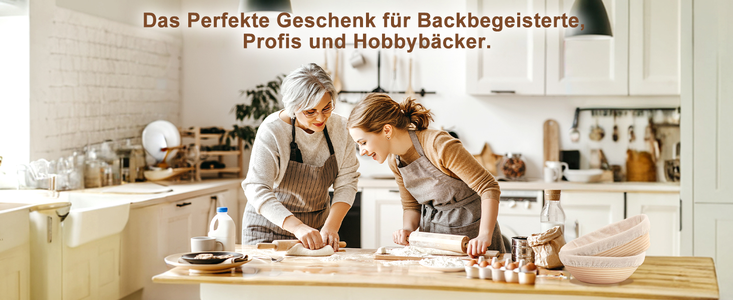 Набір для бродіння тіста Gärkorb: 23см кругла та 25см овальна корзини + 6 інструментів для випічки. Ідеально для професіоналів та любителів.