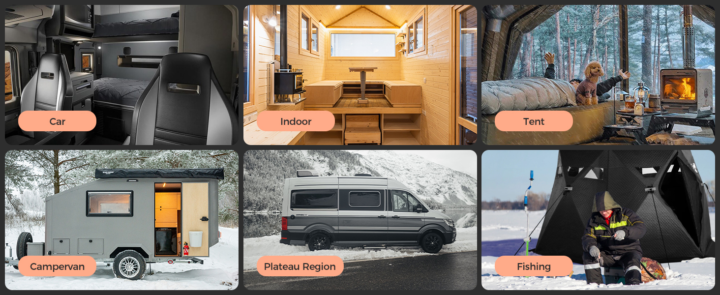 8kW дизельна автономна пічка опалення для вантажівок, фургонів, кемперів (Pink) з керуванням через додаток та AC адаптером