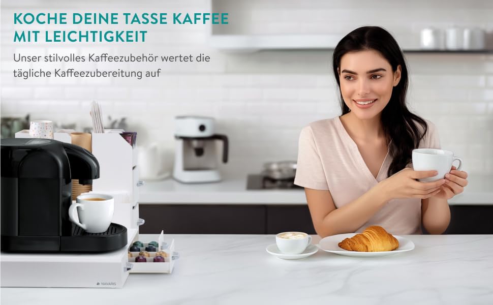 Тримач для капсул кави Navaris - органайзер для капсул Nespresso та інших стандартних розмірів (кремовий)