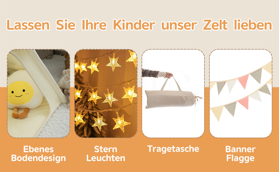 Дитяче намет Tipi з м'якою матрацом, бавовна, канвас. Намет Tipi для дітей з гірляндою зірочок, сумкою, прапорцем (білий)