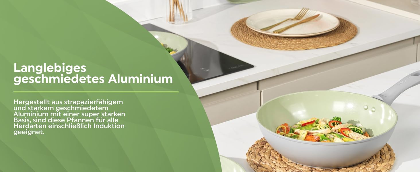 Сковорода-гриль SALTER Earth Grill 28 см з виливом, квадратна, для стейків, сумісна з індукцією, без PFAS/PFOA, алюміній з титановою основою, керамічне покриття, легко миється, з бакелітовою ручкою, зелена