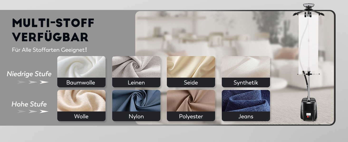 Вертикальний парогенератор CGOLDENWALL 2000W з ємністю 3.2L, швидкий нагрів за 45с, 2 режими прасування для всіх тканин, з аксесуарами та регулюванням висоти