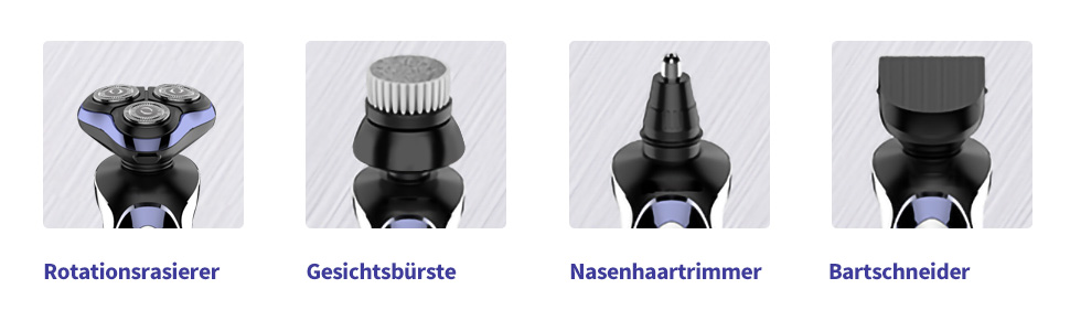 Електричний набір чоловічих бритв 5в1 роторна бритва, тример для волосся в носі, тример для бороди, IPX7, USB