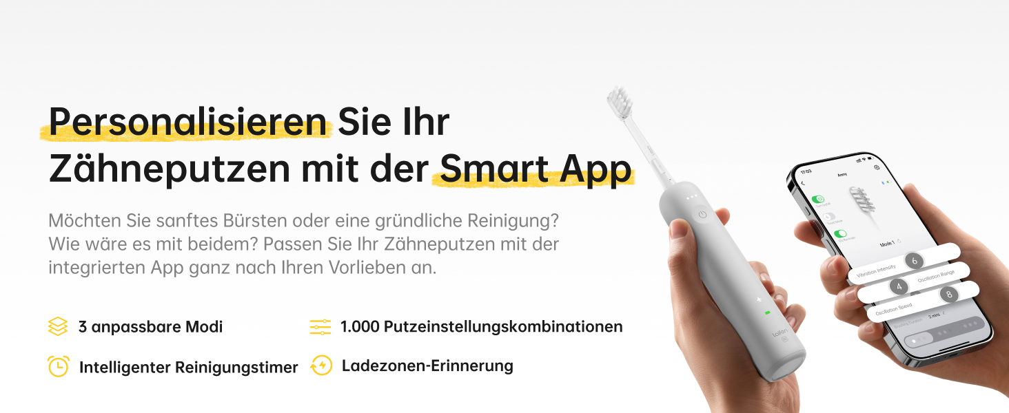 Електрична зубна щітка Laifen Wave Spezial з осциляцією та вібрацією, звукова, для дорослих, з додатком, 2 насадки (зелена)