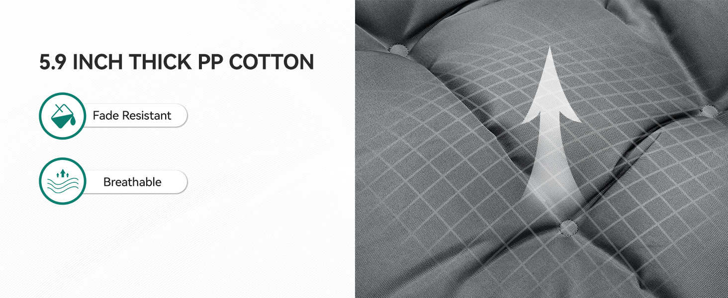 Крісло-гойдалка YITAHOME для дому та саду, сіре, з подушками, 150 кг, 105x74x72 см