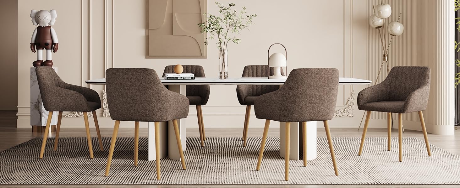 Комплект з 4-х обідніх стільців з підлокітниками, бежевий, з дерев'яними ніжками, з м'яким сидінням, для кухні та вітальні