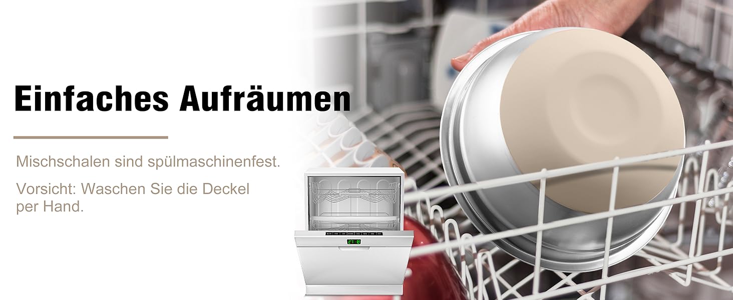 Набір місок для перемішування BEWOS 7 шт. з кришкою, нержавіюча сталь, з терткою, вкладна конструкція, розміри 0.5, 1, 1.4, 1.85, 2.35, 3.2, 4 л для змішування та подачі