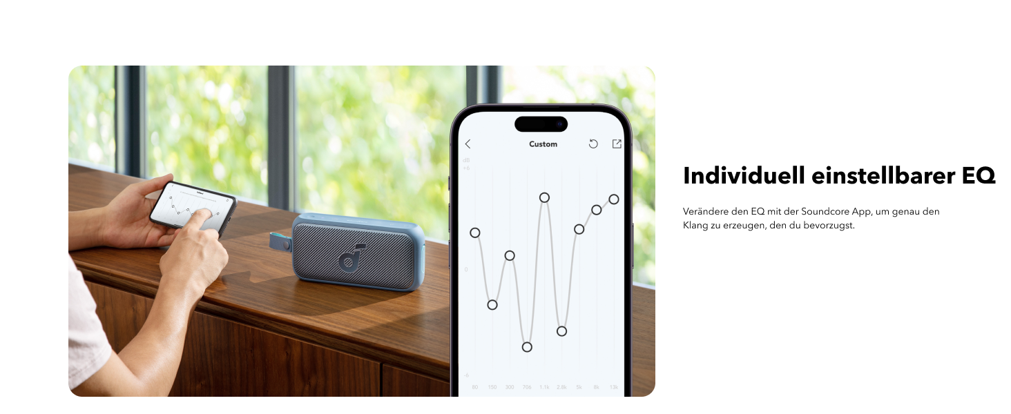 Soundcore Motion 300: Bluetooth-динамік з BassUp, SmartTune, 30W, 13 годин, IPX7, для саду, кемпінгу та піших прогулянок (блакитний)