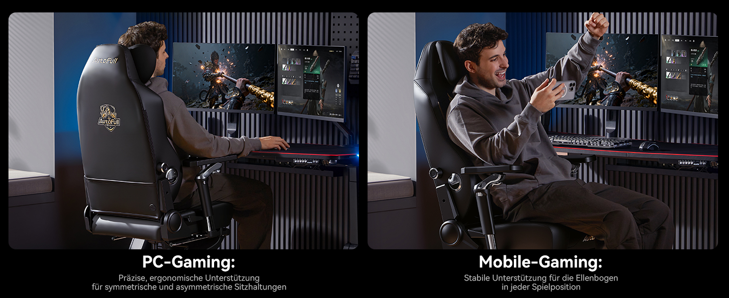 Ігрове крісло AutoFull M6 Ultra 2.0 з функцією масажу, чорне
