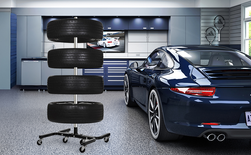 Стійка для шин на коліщатках - органайзер для зберігання автопокришок, до 150 кг