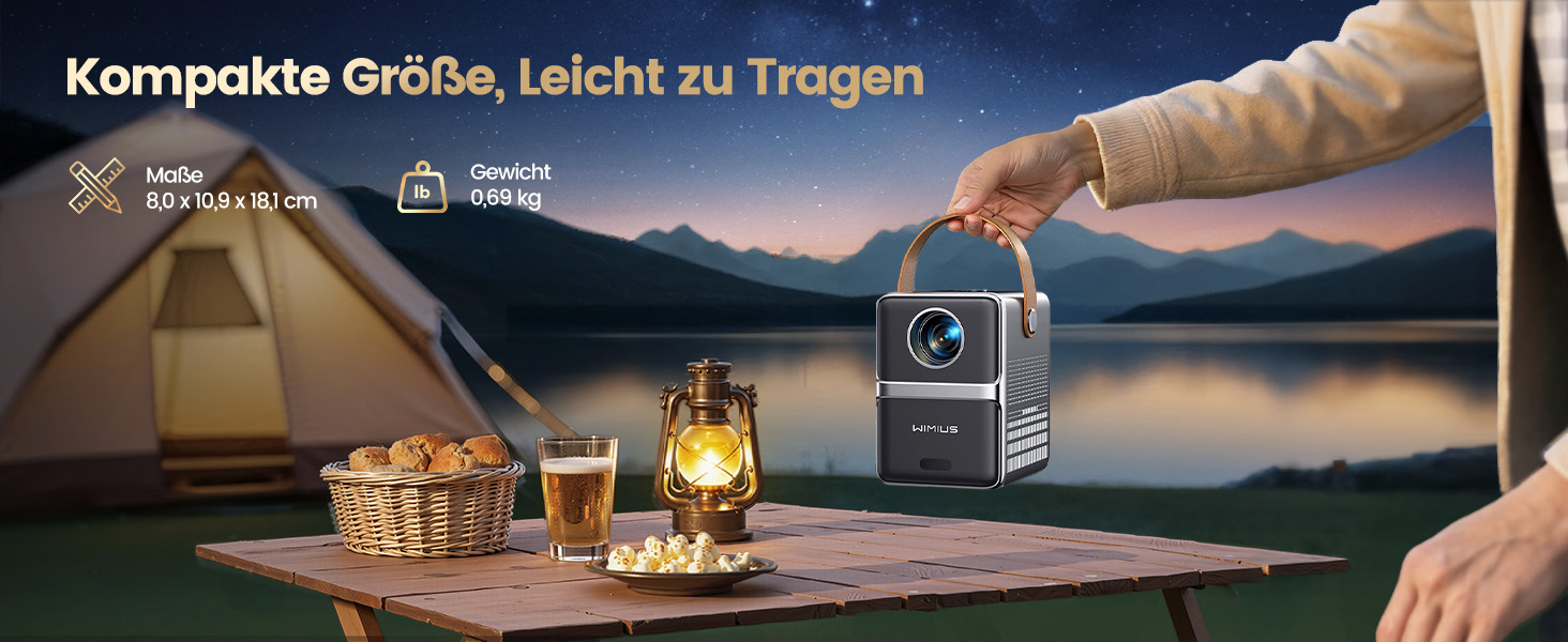 Проектор Mini Beamer 4K Smart з WiFi6, Bluetooth, Dolby Audio, підтримкою Netflix, автофокусом та вертикальною корекцією, сірий