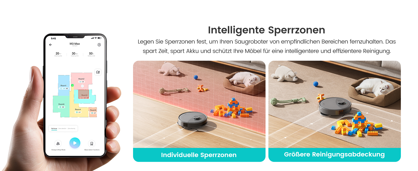 Робот-пилосос LEFANT M3 MAX: 6000Pa, вологе прибирання, лазерна навігація, антизаплутування, керування через додаток та Alexa, для тварин та килимів