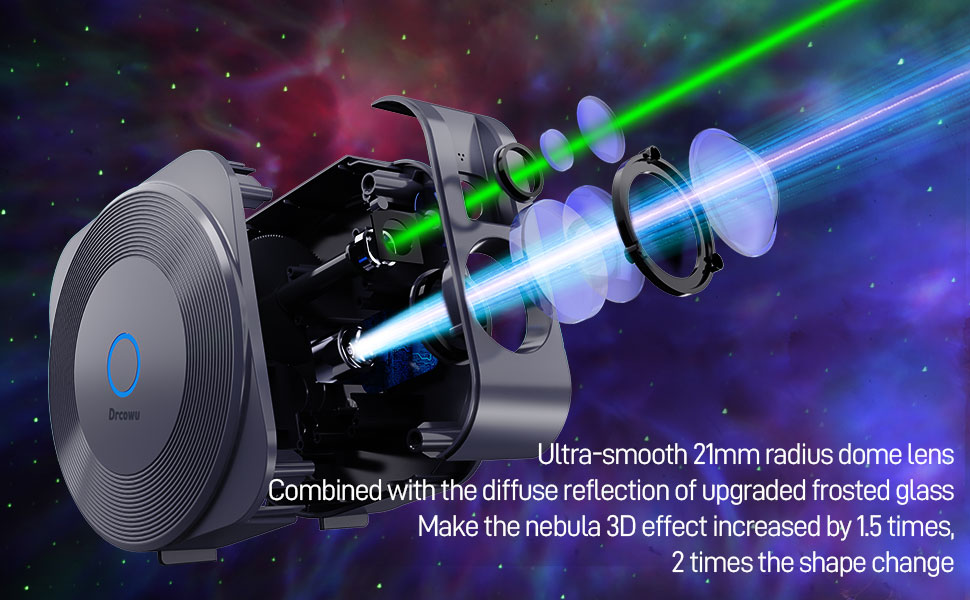 Світлодіодний проектор зоряного неба Drcowu, Galaxy Star із додатком, таймером, Wi-Fi, для вечірки та спальні