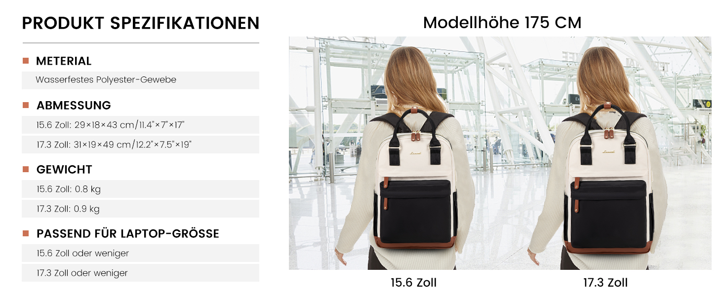 Жіночий рюкзак LOVEVOOK: водонепроникний, для ноутбука 15.6