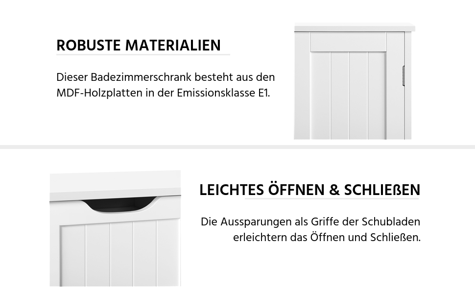 Шафа для ванної кімнати Yaheetech з 4 висувними ящиками та 2 дверцятами, тумбочка для ванної кімнати, шафа для підлоги, з регульованою полицею, для ванної кімнати, вітальні, коридору, кухні, білий, 81 × 30 × 83 см
