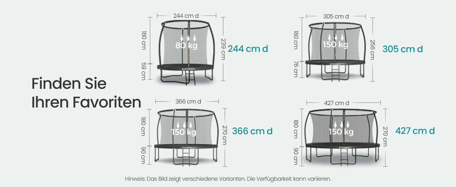 Батут SONGMICS вуличний Ø427 см з захисною сіткою, драбиною та м'якими стійками, чорний