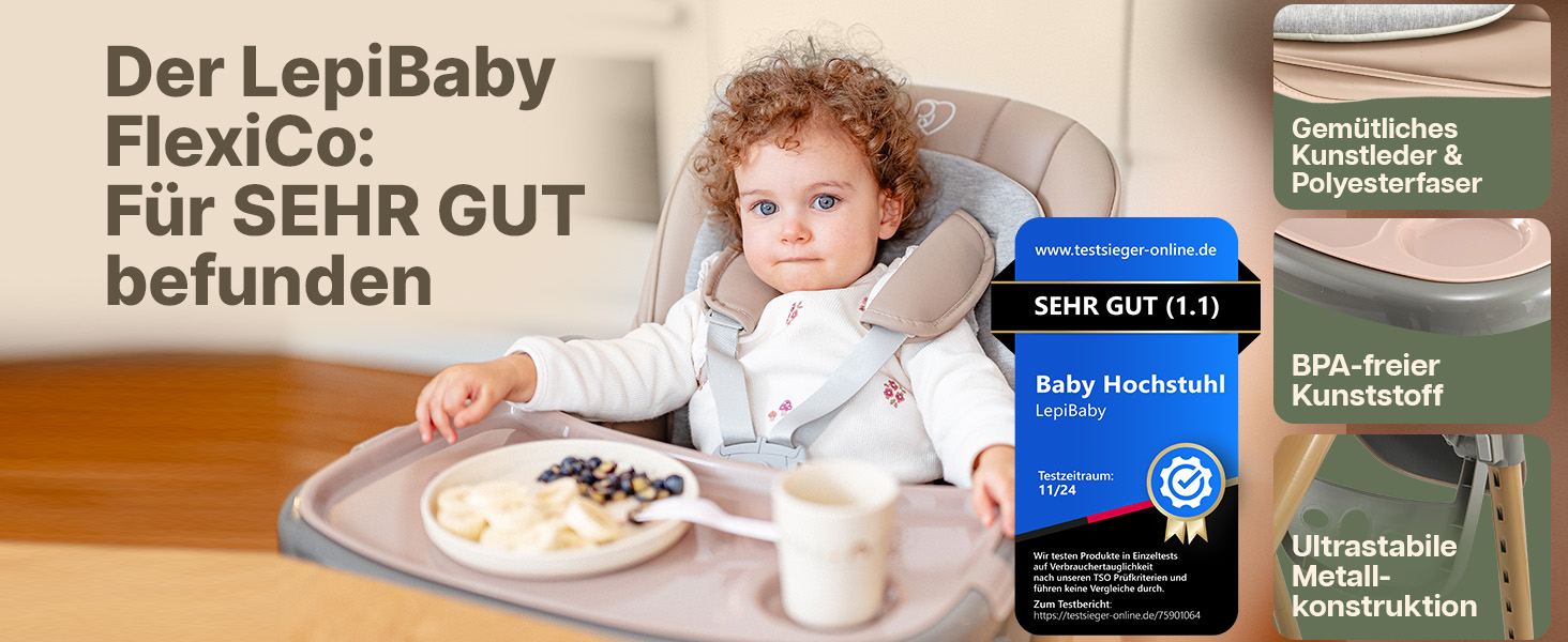 Дитячий стільчик LepiBaby FlexiCo з регулюванням висоти та функцією лежання для новонароджених, складний, зелений | Дитячий стільчик, крісло-гойдалка для дітей від народження до 3 років