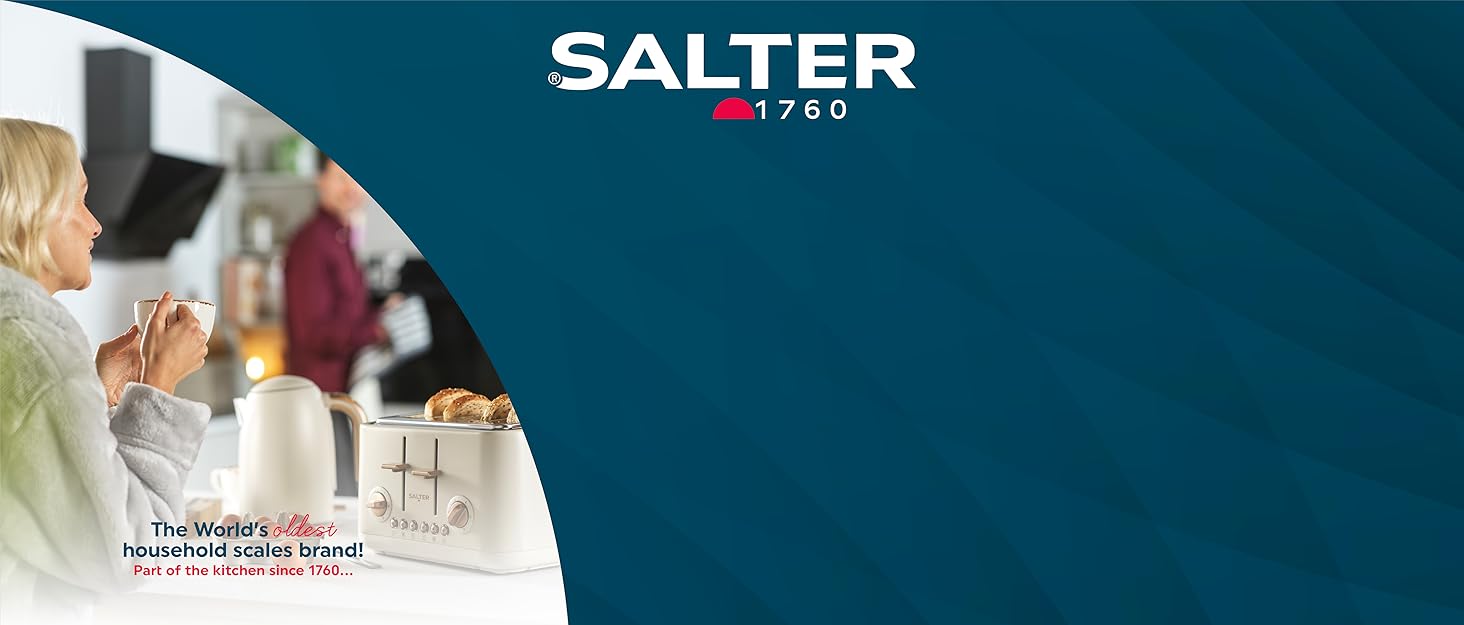 Тостер SALTER Pebble на 4 тости, чорно-сірий: розширені слоти, 6 режимів підсмажування, розморожування, підігрів, функція скасування