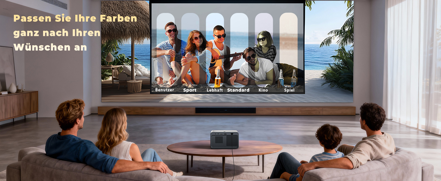 Проєктор Beamer-4K Smart Home Cinema: WiFi6, Bluetooth, Dolby Audio, Netflix, 1080P HD, Автофокус, eARC/CEC, Чорний