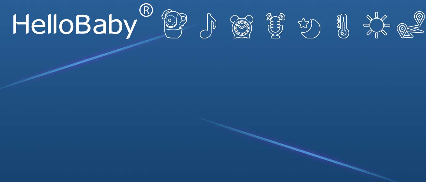 Радіоняня HelloBaby з камерою, 29 год автономії, поворотна камера 318°/120°, нічний режим, 2-сторонній зв'язок HB6240