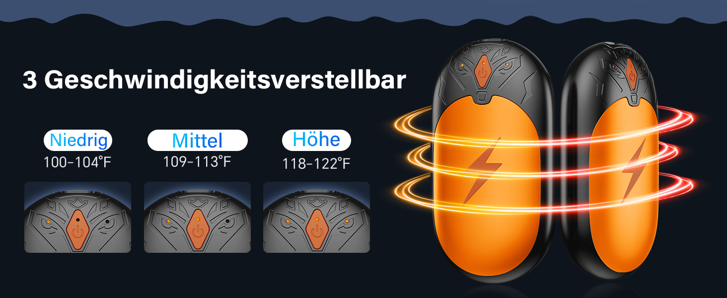 Електричні грілки для рук 2 шт. - легкі, перезаряджувані, з 3 режимами нагріву, до 24 годин роботи, USB, для активного відпочинку взимку (Оранжевий)