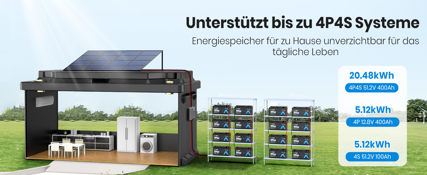 LiFePO4 акумулятор VATRER POWER 12V 300Ah з системою самопідігріву (LN5, 100Ah)