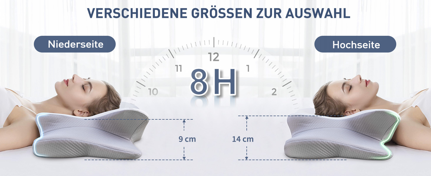 Подушка з піною з пам'яті DONAMA: ергономічна подушка для шиї, для сну на боці, спині та животі