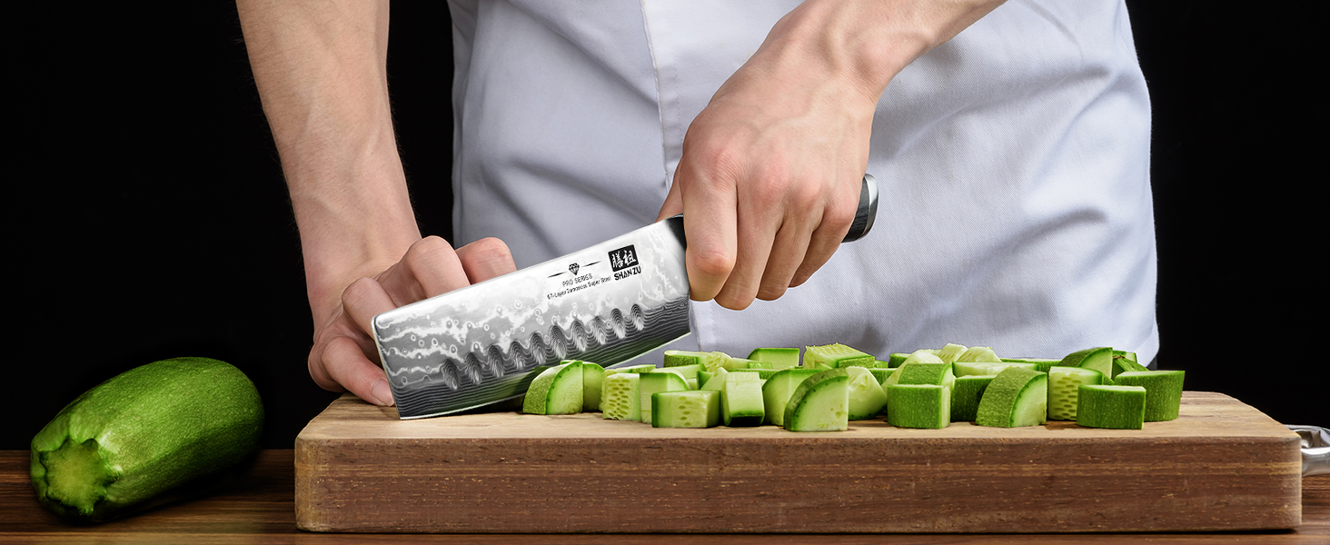 Набір кухонних ножів SHAN ZU PRO Series: ніж шеф-кухаря з дамаської сталі 67 шарів, G10 ручка, 20 см