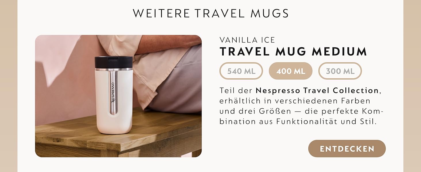 Термокружка Nespresso Touch з нержавіючої сталі, 345 мл, ізольована, витримує протікання