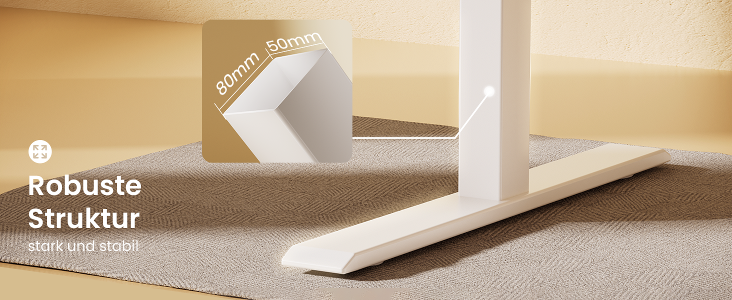 Електричний регульований стіл MAIDeSITe T1 Pro (білий) з 4-ма пам'ятями, міцний мотор та стійка металева база