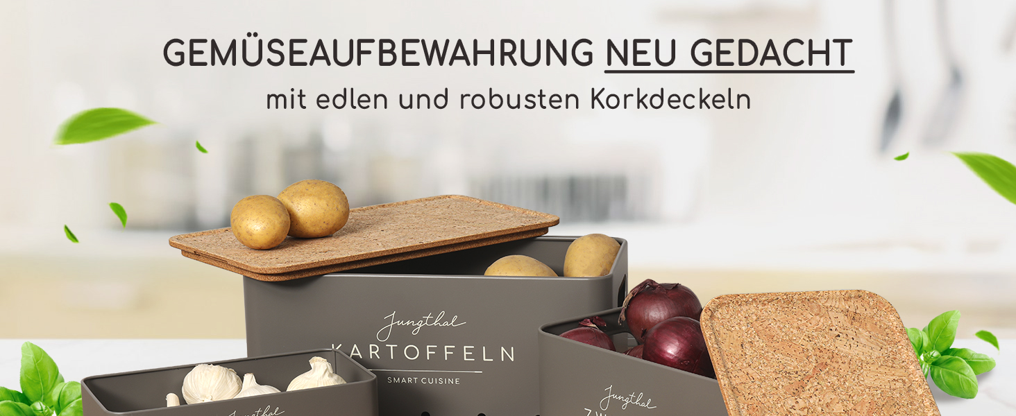 Короб для зберігання картоплі, цибулі та часнику (3 шт.) | Сірий | Короб для картоплі, цибулевий горщик