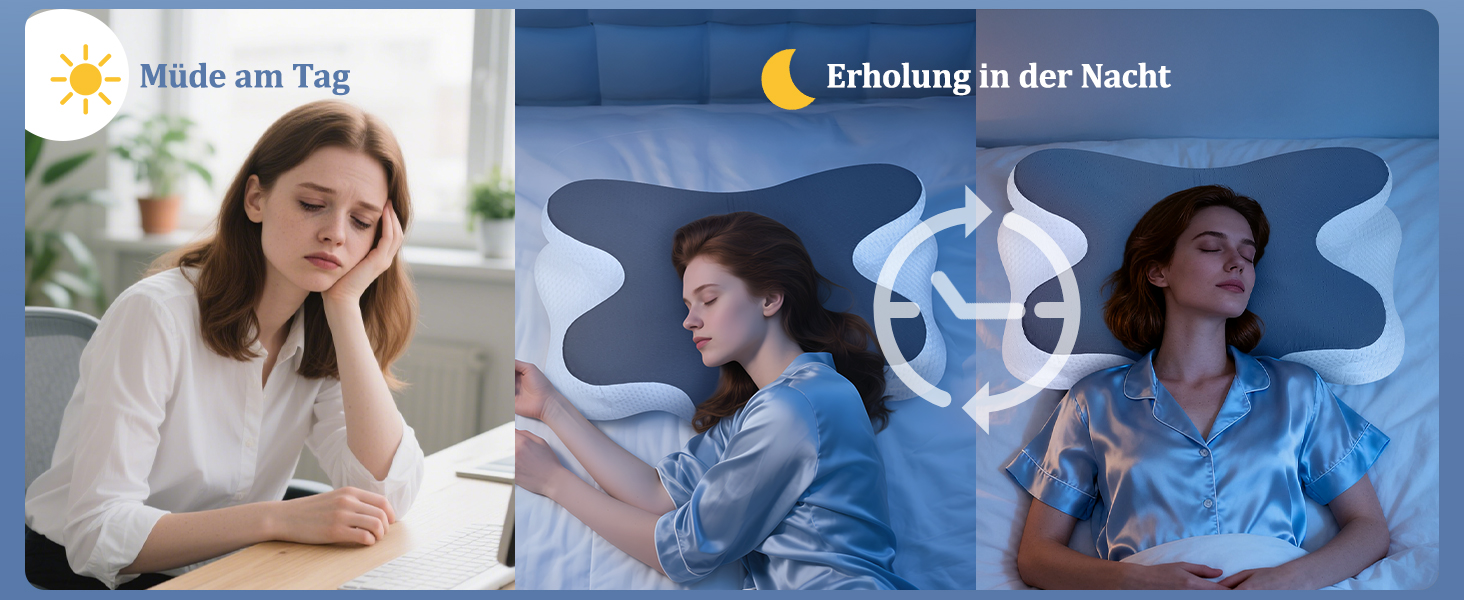 Ортопедична подушка для шиї з Memory Foam - для сну на боці, спині та животі. З покриттям з льонової тканини (темно-сірий)