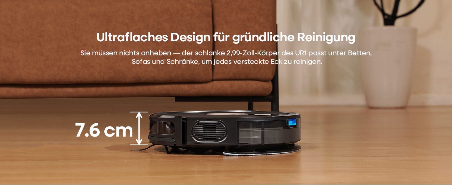 Робот-пилосос з функцією миття 5000Pa, 3-в-1 з часом роботи 180 хвилин, для прибирання шерсті тварин та килимів, з керуванням через додаток, чорний