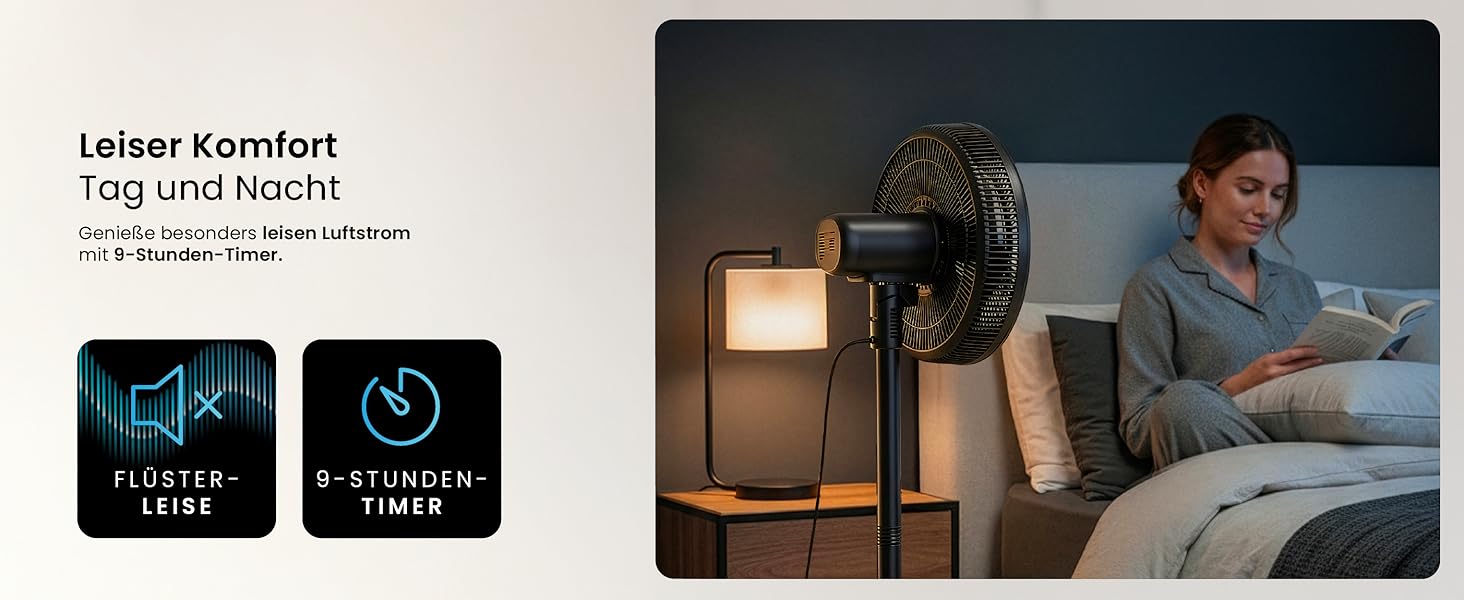 Вентилятор підлоговий Pro Breeze AirFlo Slim: 3 швидкості, 95° поворот, таймер 9 год, пульт, для дому та офісу, чорний