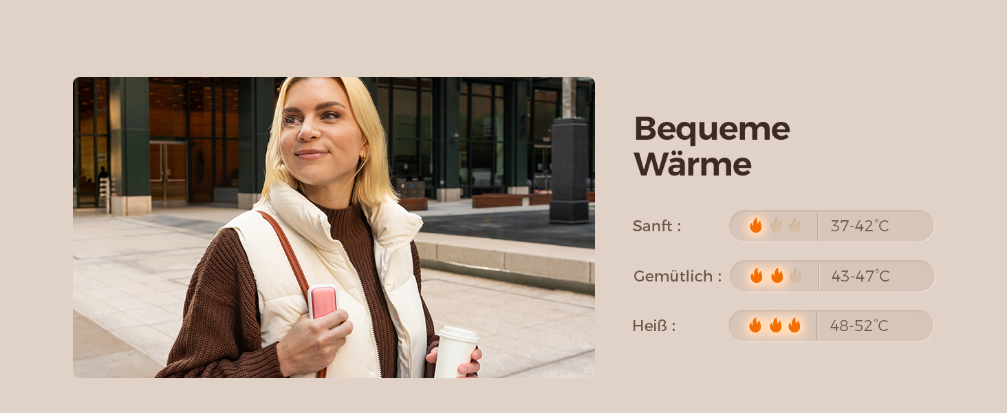 Електричні грілки для рук OCOOPA UT4 Young Obsidianschwarz, 5000mAh, 2 шт. - Компактні, Водонепроникні, Швидкий нагрів, USB, для зими