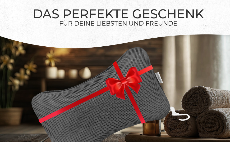 Подушка для ванни з сіткою для прання - Максимальний комфорт та розслаблення з новітньою технологією Air Mesh - Подушка для ванни з 4 міцними присосками - Підтримка шиї/голови (Сірий)