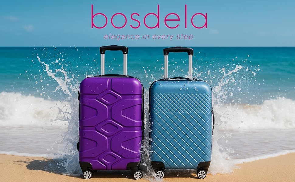 Валіза ручної поклажі Bosdela з твердим корпусом (980, фіолетовий, 50/60/71 см)