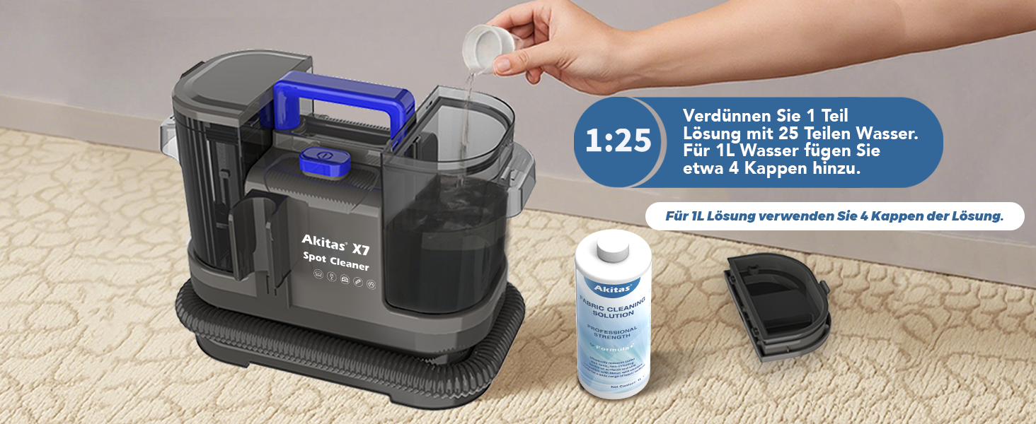 Пылесос для чищення килимів та м'яких меблів Akitas, 400W, сірий, для дому та автомобіля