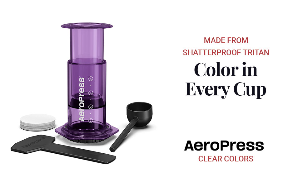 AeroPress Clear - Френч-прес для кави та еспресо, портативний, ліловий