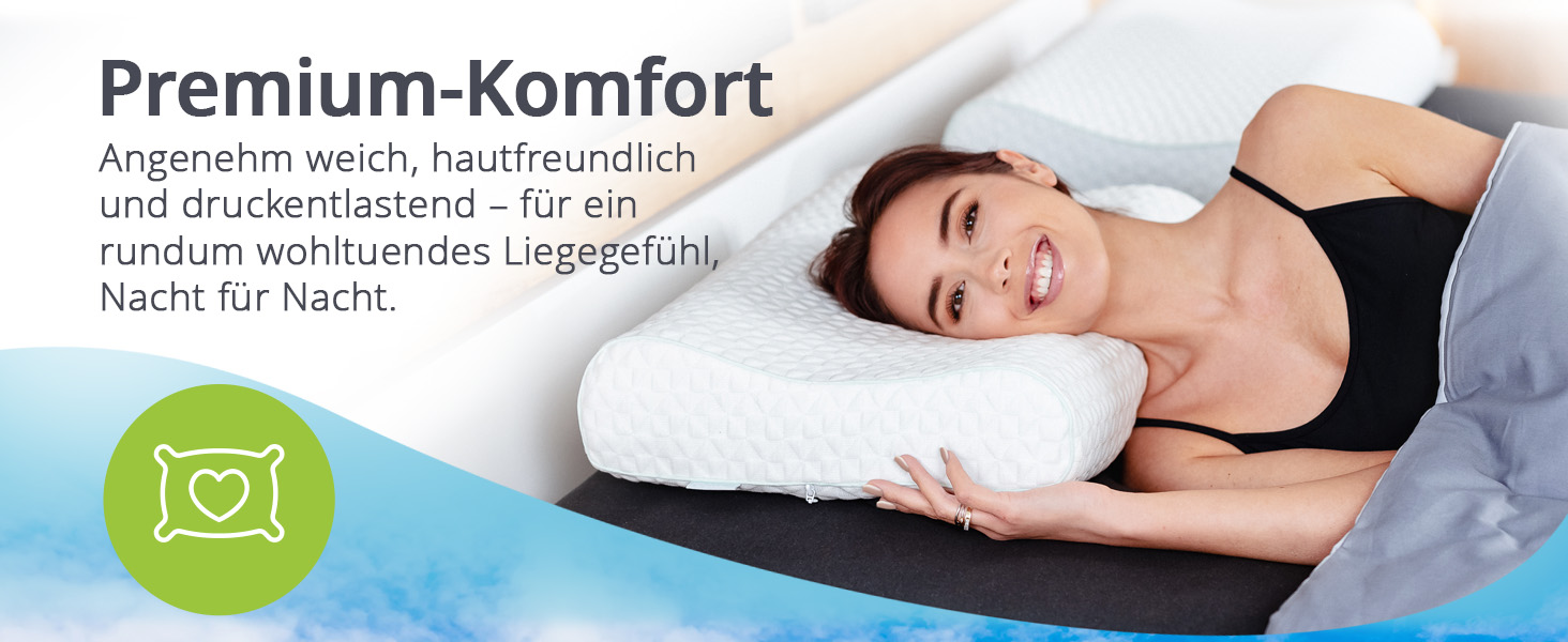 Ортопедична подушка Feela® для сну та підтримки шиї [3 ступені жорсткості] - Знімає біль у шиї та плечах, покращує якість сну та підтримує хребет | Регульована висота Подушка 60x40 см (середня жорсткість) 60x40 см - Середня