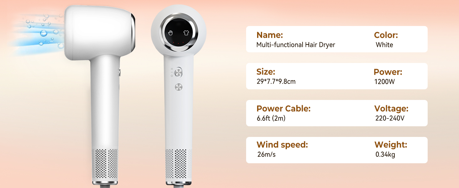 Мультистайлер для волосся 7 в 1 UKLISS Hairstyler Pro: фен, автоматична плойка, кругла щітка та випрямляч для професійного стайлінгу, білий