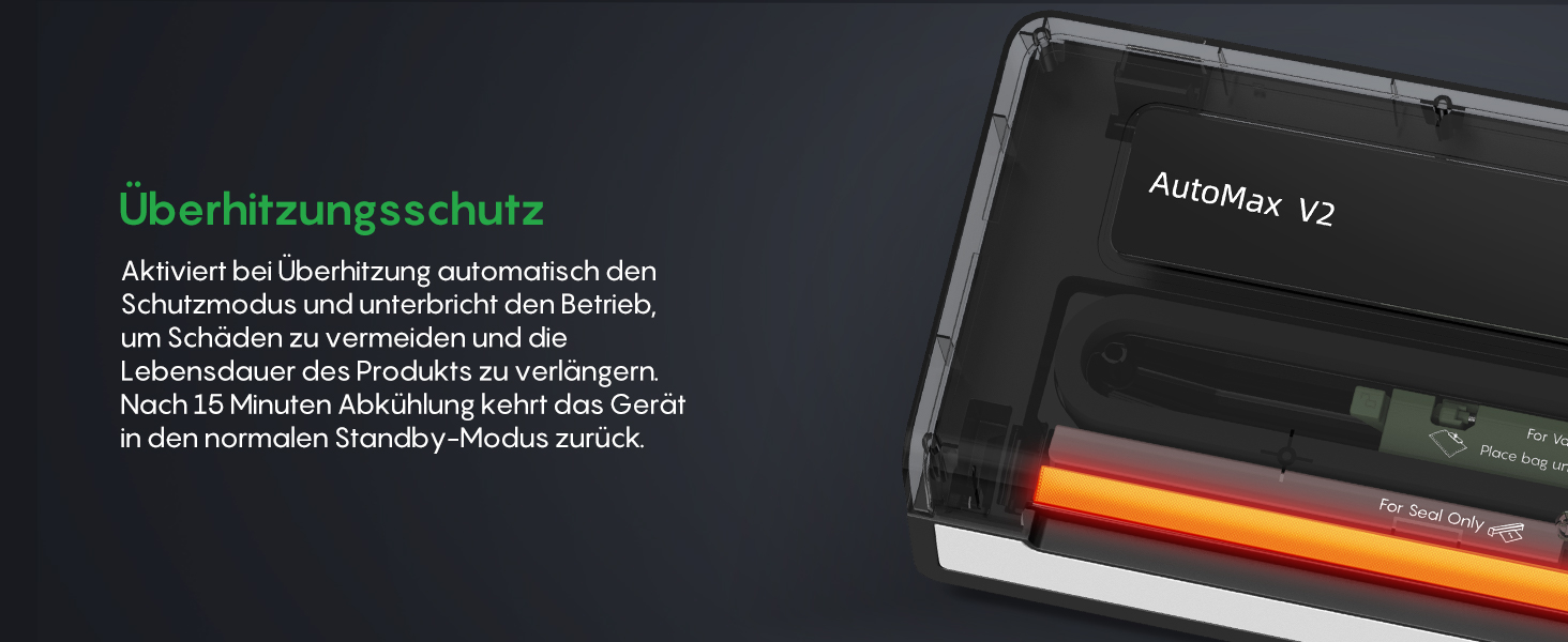 Вакууматор FRESKO Automax V2, автоматичний вакууматор для продуктів 140 Вт, подвійний гарячий шов, режими «сухий/вологий», чорний