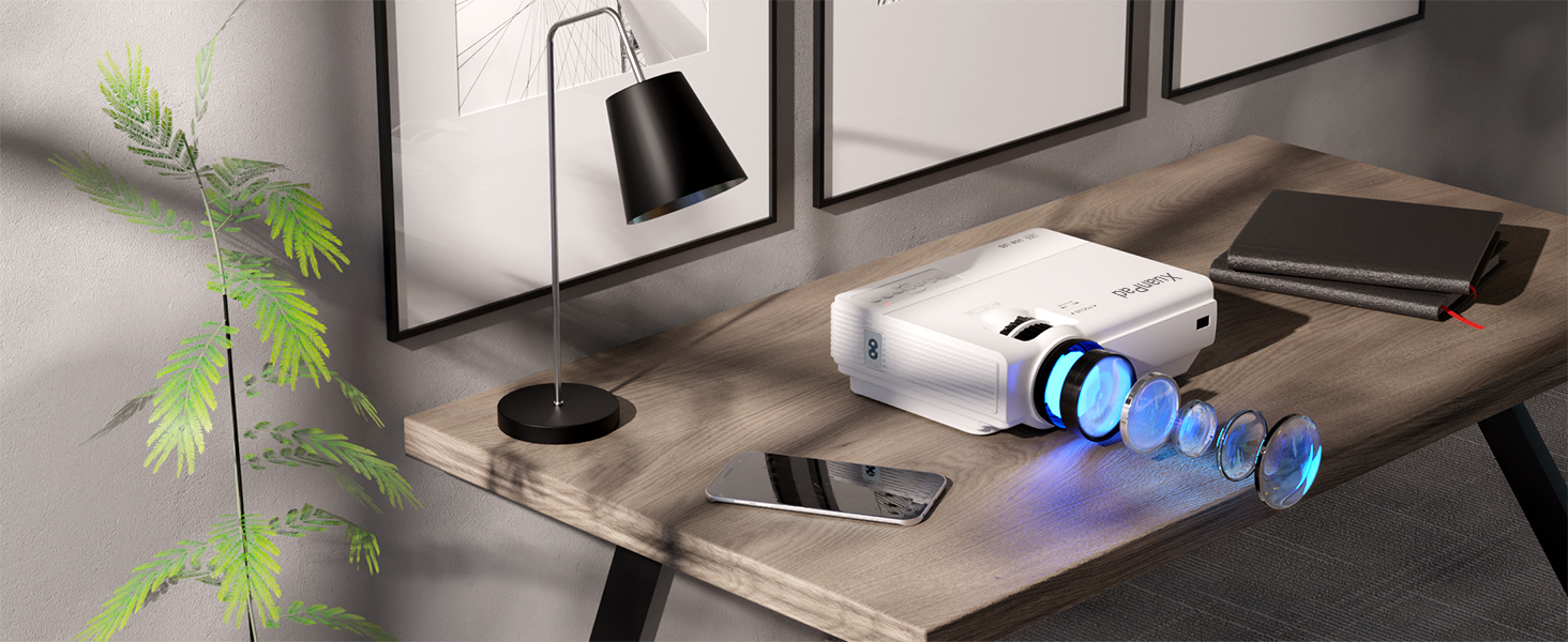 Міні проектор XuanPad A--19000L: WiFi, Bluetooth, 19000 люмен, 1080P HD, для домашнього кінотеатру, сумісний з TV Stick, HDMI, USB, AV, Laptop, iPhone, Android